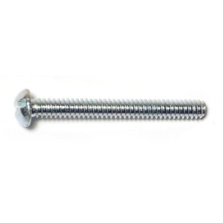 Midwest Fastener 1/8" x 1-1/4 in Slotted Round Machine Screw, Zinc Plated Steel, 40 PK 61384